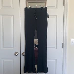 Black knit pants